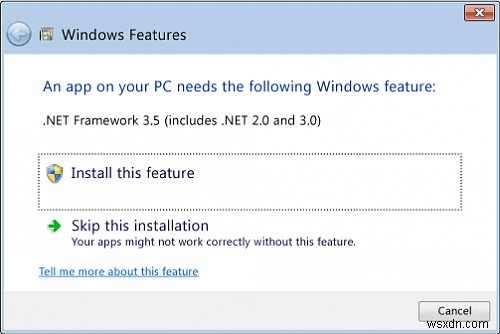 কিভাবে Windows 10 এ .NET Framework 3.5 সক্ষম বা ইনস্টল করবেন 