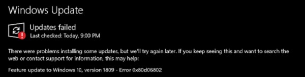 Windows 10-এ Windows আপডেট বা Microsoft Store-এর জন্য ত্রুটি 0x80d06802 