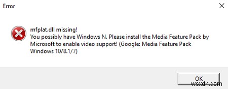 Mfplat.dll অনুপস্থিত বা Windows 10 এ পাওয়া যায়নি 