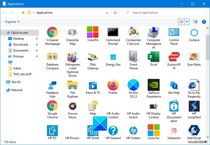 Windows 10-এ একটি ডেস্কটপ শর্টকাট ব্যবহার করে অ্যাপ্লিকেশন ফোল্ডার অ্যাক্সেস এবং লঞ্চ করুন 