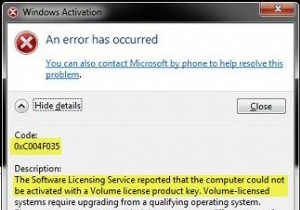 একটি ভলিউম লাইসেন্স পণ্য কী 0xC004F035 দিয়ে কম্পিউটার সক্রিয় করা যায়নি 