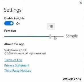 উইন্ডোজ 10 এ স্টিকি নোটে ফন্টের আকার কীভাবে পরিবর্তন করবেন 