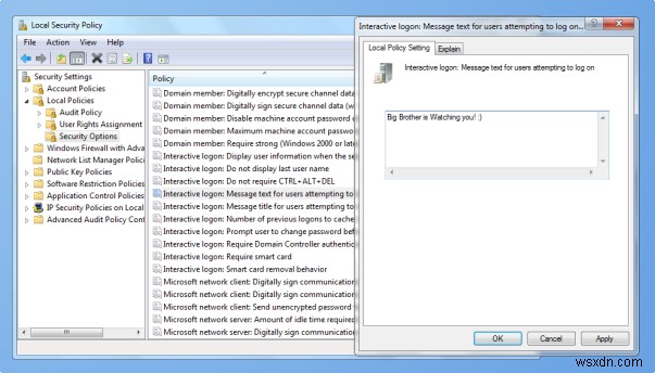 Windows 10-এ গ্রুপ পলিসি ব্যবহার করে ব্যবহারকারীদের জন্য একটি লগঅন বার্তা তৈরি করুন 