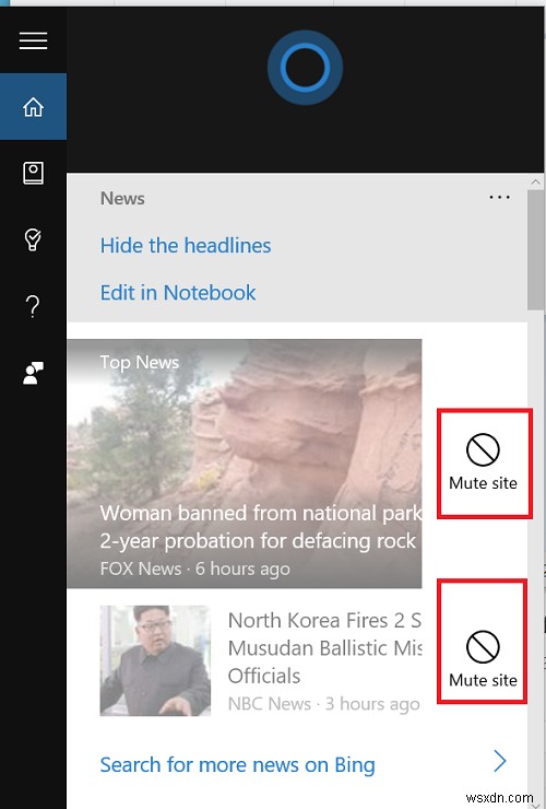 উইন্ডোজ 10-এ অবাঞ্ছিত কর্টানা নিউজ সোর্সকে কীভাবে মিউট করবেন 