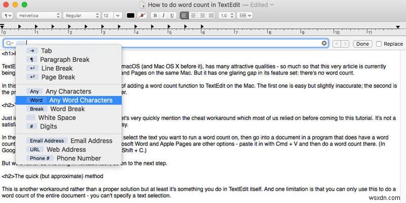 Mac-এ TextEdit-এ কীভাবে শব্দ গণনা করবেন 