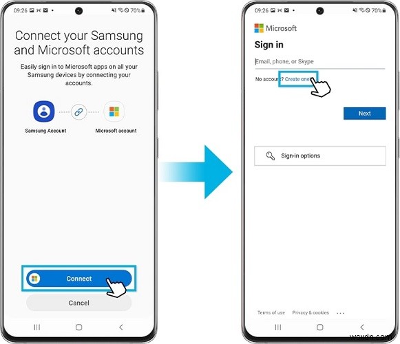 Samsung ক্লাউড থেকে OneDrive-এ যান 