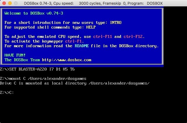 ডসবক্সের সাথে ম্যাকোসে পুরানো ডস গেমস খেলা 