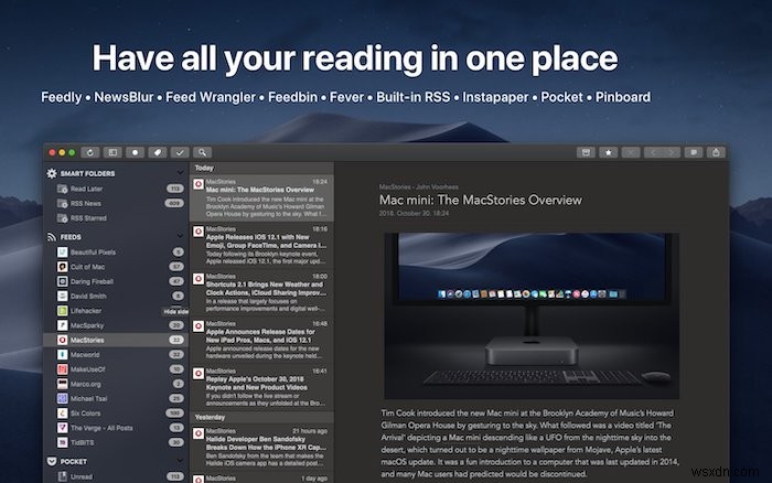 macOS-এর জন্য সেরা RSS রিডার অ্যাপগুলির মধ্যে 5টি৷ 