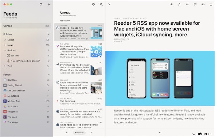 macOS-এর জন্য সেরা RSS রিডার অ্যাপগুলির মধ্যে 5টি৷ 