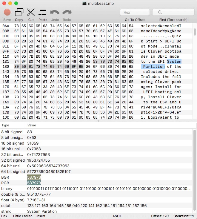 ম্যাকওএস-এ হেক্সাডেসিমেল উত্স দেখা এবং সম্পাদনা করা 