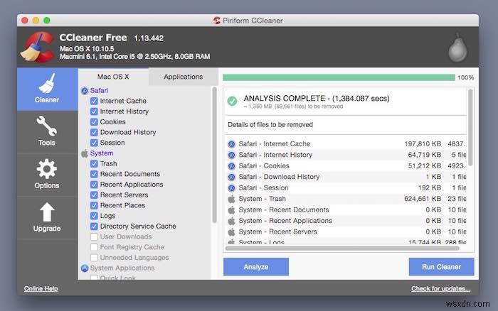 ম্যাকের জন্য CCleaner:উইন্ডোজের মতো ভালো? 