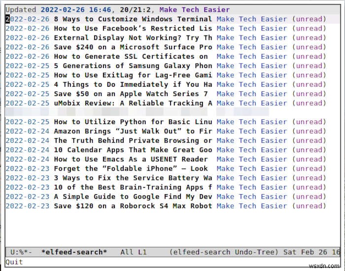 এলফিডের সাথে RSS এর জন্য Emacs কিভাবে ব্যবহার করবেন 