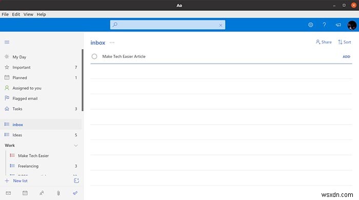 AO এর সাথে লিনাক্সে আপনার মাইক্রোসফ্ট টু-ডু টাস্কগুলি কীভাবে পরিচালনা করবেন 