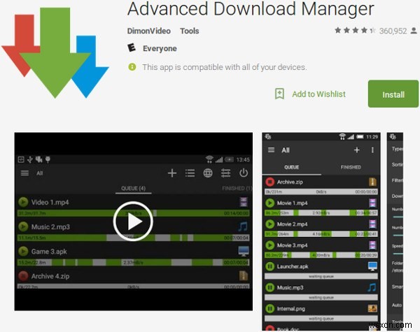 অ্যান্ড্রয়েডের জন্য সেরা ডাউনলোড ম্যানেজারগুলির মধ্যে 4টি৷ 