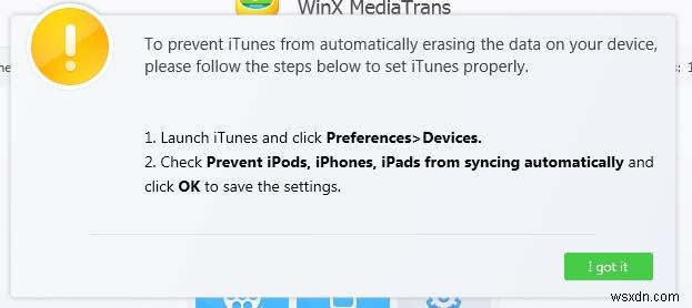 iOS ফাইল স্থানান্তরের জন্য WinX MediaTrans - পর্যালোচনা এবং উপহার 