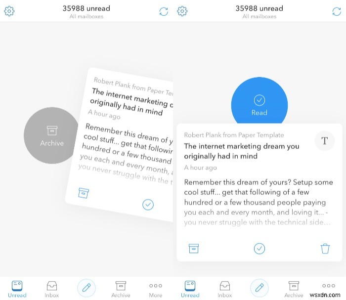 মর্নিং মেইল ​​[iOS] ব্যবহার করে জিরো ইনবক্স করার উপায় সোয়াইপ করুন 