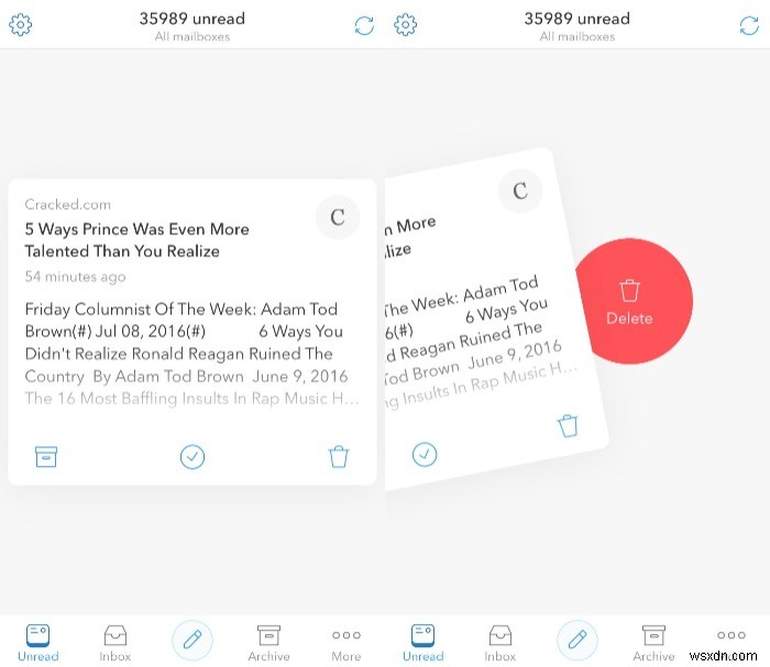 মর্নিং মেইল ​​[iOS] ব্যবহার করে জিরো ইনবক্স করার উপায় সোয়াইপ করুন 