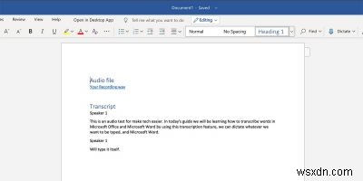 কিভাবে Microsoft Word 365 এ অডিও ট্রান্সক্রাইব করবেন