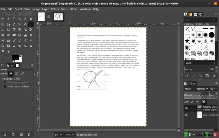 কিভাবে GIMP এর সাথে একটি নথিতে স্বাক্ষর করবেন