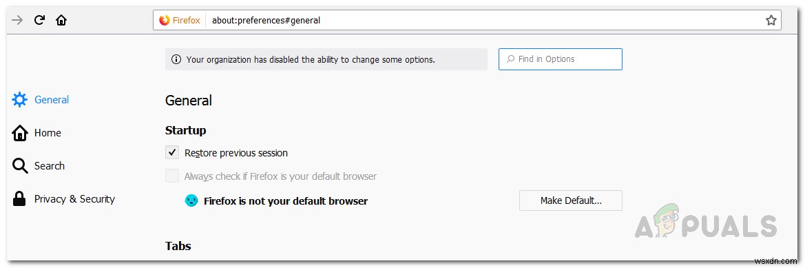 ফায়ারফক্সে  আপনার সংস্থা কিছু বিকল্প পরিবর্তন করার ক্ষমতা নিষ্ক্রিয় করেছে  কীভাবে ঠিক করবেন? 
