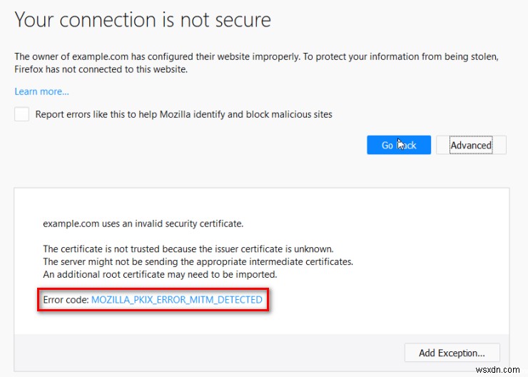 ঠিক করুন:ফায়ারফক্সে MOZILLA_PKIX_ERROR_MITM_DETECTED ত্রুটি 