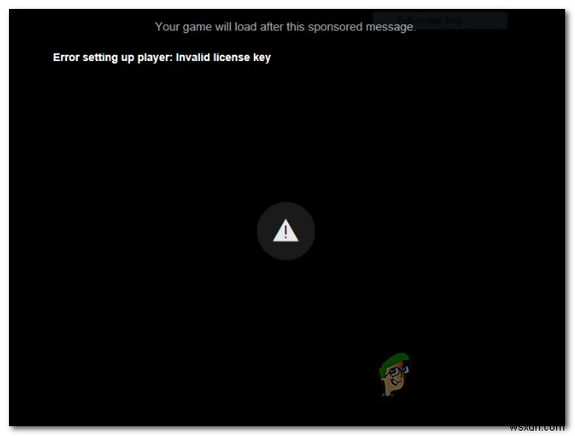 প্লেয়ার সেট আপ করার ত্রুটির সমাধান করুন  অবৈধ লাইসেন্স কী 
