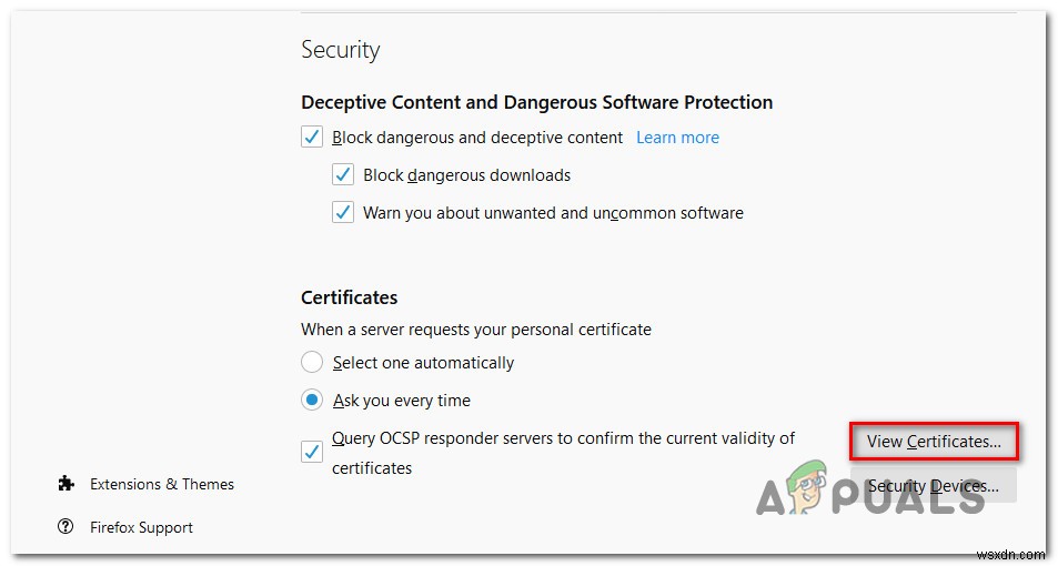 স্থির করুন:Sec_Error_Cert_Signature_Algorithm_Disabled