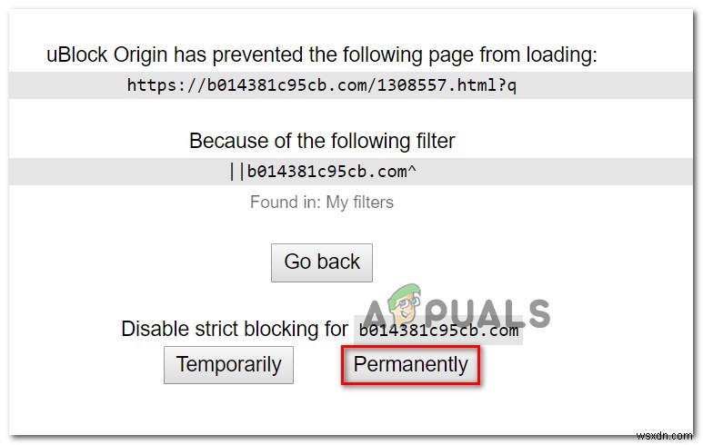 ঠিক করুন:uBlock Origin নিম্নলিখিত পৃষ্ঠাটিকে লোড হতে বাধা দিয়েছে 