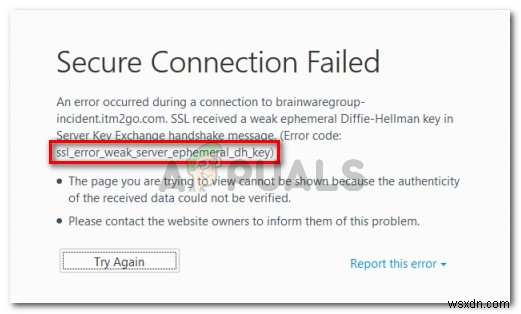 ঠিক করুন:SSL_Error_Weak_Server_Ephemeral_Dh_Key 