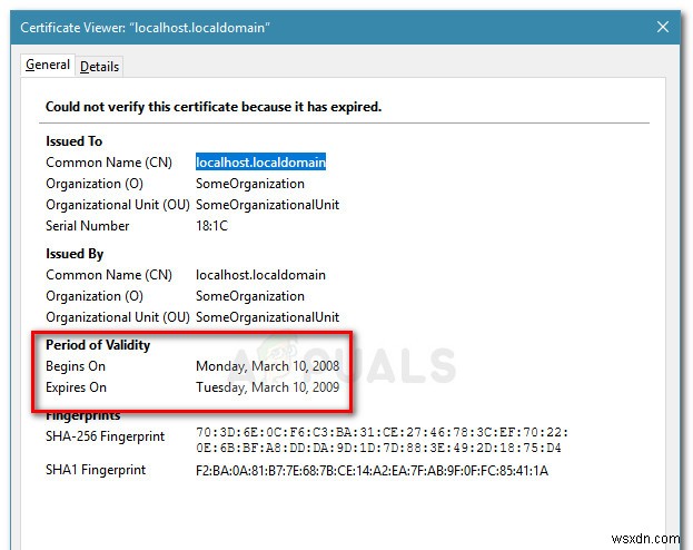 ঠিক করুন:SSL_ERROR_BAD_CERT_DOMAIN 