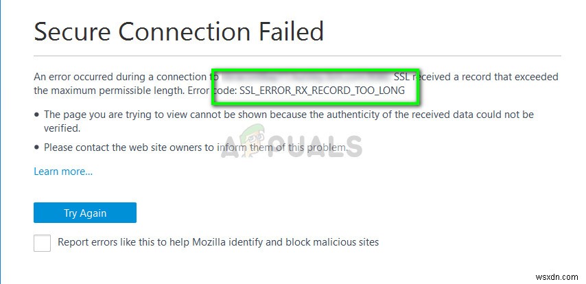 ঠিক করুন:SSL_ERROR_RX_RECORD_TOO_LONG 