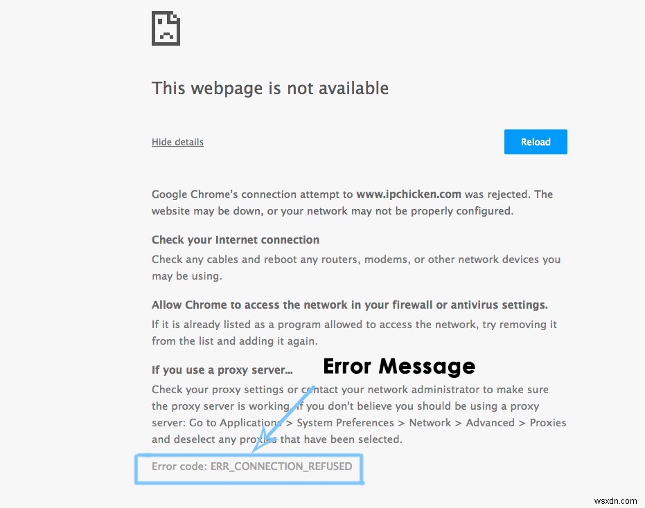 ঠিক করুন:Google Chrome-এ err_connection_refused 