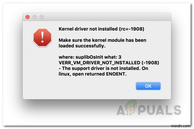 ম্যাকের  কার্নাল ড্রাইভার ইনস্টল করা হয়নি (rc=-1908)  ত্রুটি কীভাবে ঠিক করবেন 