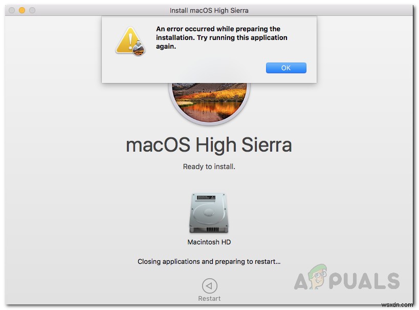Mac এ ইনস্টলেশনের প্রস্তুতির সময় একটি ত্রুটি কীভাবে ঠিক করবেন 