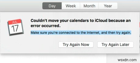 আপনার ক্যালেন্ডারগুলিকে আইক্লাউডে সরানো যায়নি কারণ একটি ত্রুটি ঘটেছে (সমাধান) 