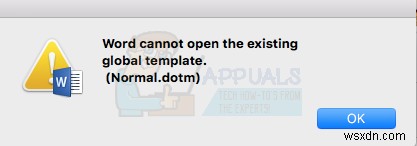 ঠিক করুন:শব্দ বিদ্যমান গ্লোবাল টেমপ্লেট  Normal.dotm  খুলতে পারে না 