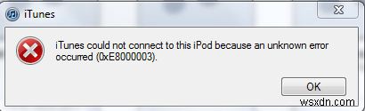 সমাধান:iPod/iPad/iPhone সংযোগ করার সময় iTunes এ ত্রুটি 0xe8000003