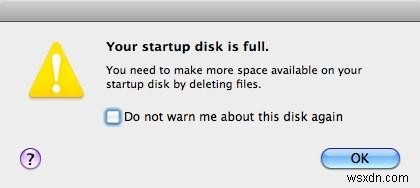 সমাধান:আপনার স্টার্টআপ ডিস্ক পূর্ণ