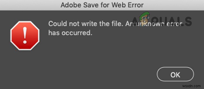 ঠিক করুন:“ফাইলটি লিখতে পারেনি। একটি অজানা ত্রুটি ঘটেছে.  অ্যাডোব ফটোশপে 
