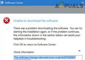 ঠিক করুন:SCCM ইনস্টলেশন ত্রুটি কোড 0X87D00607 (-2016410105) 