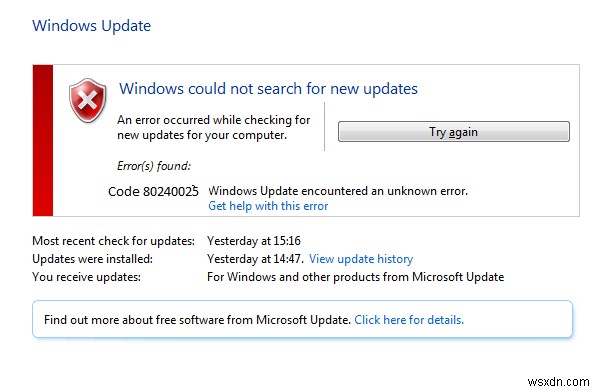 উইন্ডোজ আপডেট ত্রুটি 80240025 সমাধান করুন 