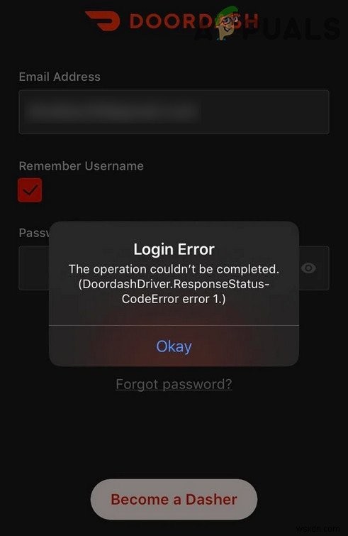 Doordash ড্রাইভার প্রতিক্রিয়া স্ট্যাটাস ত্রুটি কোড 1 (সমাধান) 