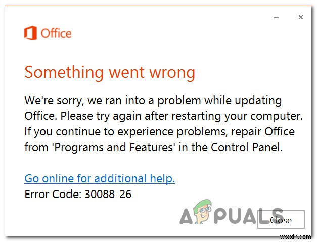 অফিস আপডেট করার সময় Microsoft Office  Error Code 30088-26  ঠিক করুন 