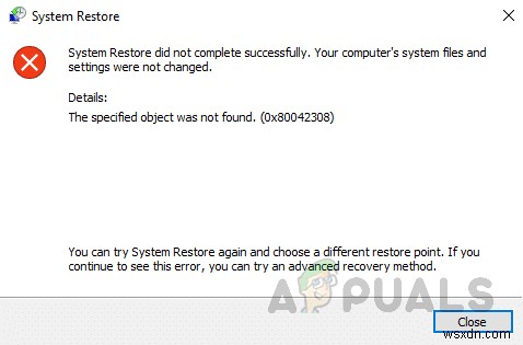 উইন্ডোজ 10 এ সিস্টেম রিস্টোর পয়েন্ট ত্রুটি কোড 0x80042308 কীভাবে ঠিক করবেন? 