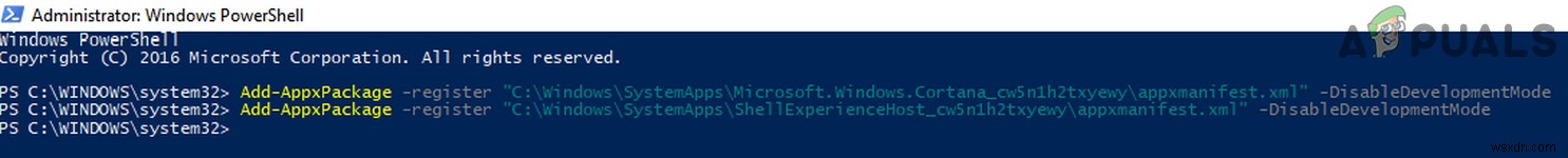 ঠিক করুন:Microsoft.Windows.ShellExperienceHost এবং Microsoft.Windows.Cortana অ্যাপ্লিকেশন ইনস্টল করতে হবে? 