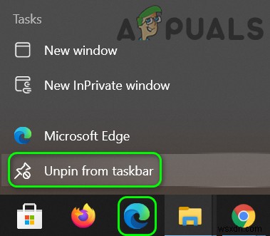 ফিক্স:অন্য উইন্ডো খোলার সময় টাস্কবারে মাইক্রোসফ্ট এজ পিন করা হয়েছে 