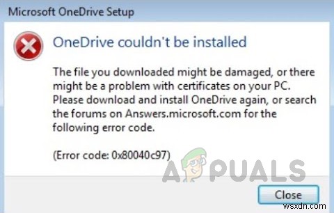 কিভাবে Windows 10 এ OneDrive ইনস্টলেশন ত্রুটি কোড 0x80040c97 ঠিক করবেন? 