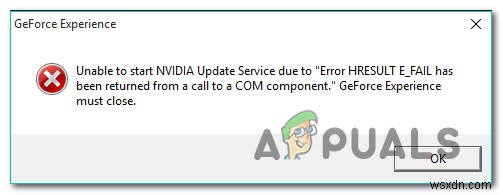 কিভাবে GeForce অভিজ্ঞতা  ত্রুটি HRESULT E_FAIL  ঠিক করবেন 