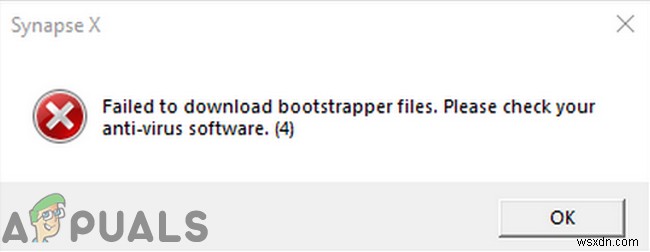 ঠিক করুন:বুটস্ট্রাপার ফাইল সিন্যাপস এক্স ডাউনলোড করতে ব্যর্থ হয়েছে 