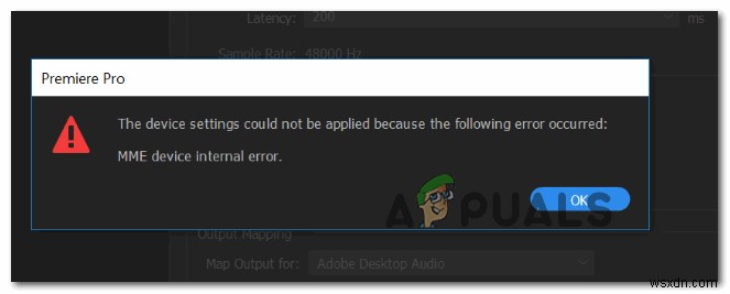 [ফিক্স] প্রিমিয়ার প্রো এবং প্রিমিয়ার রাশে MME অভ্যন্তরীণ ডিভাইস ত্রুটি